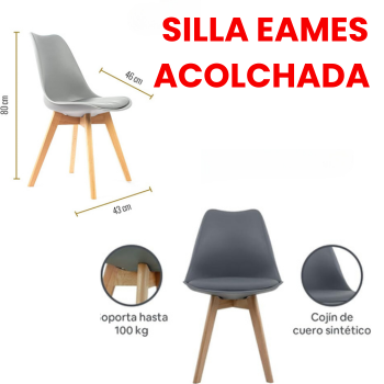 SILLA EAMES ACOLCHADA
